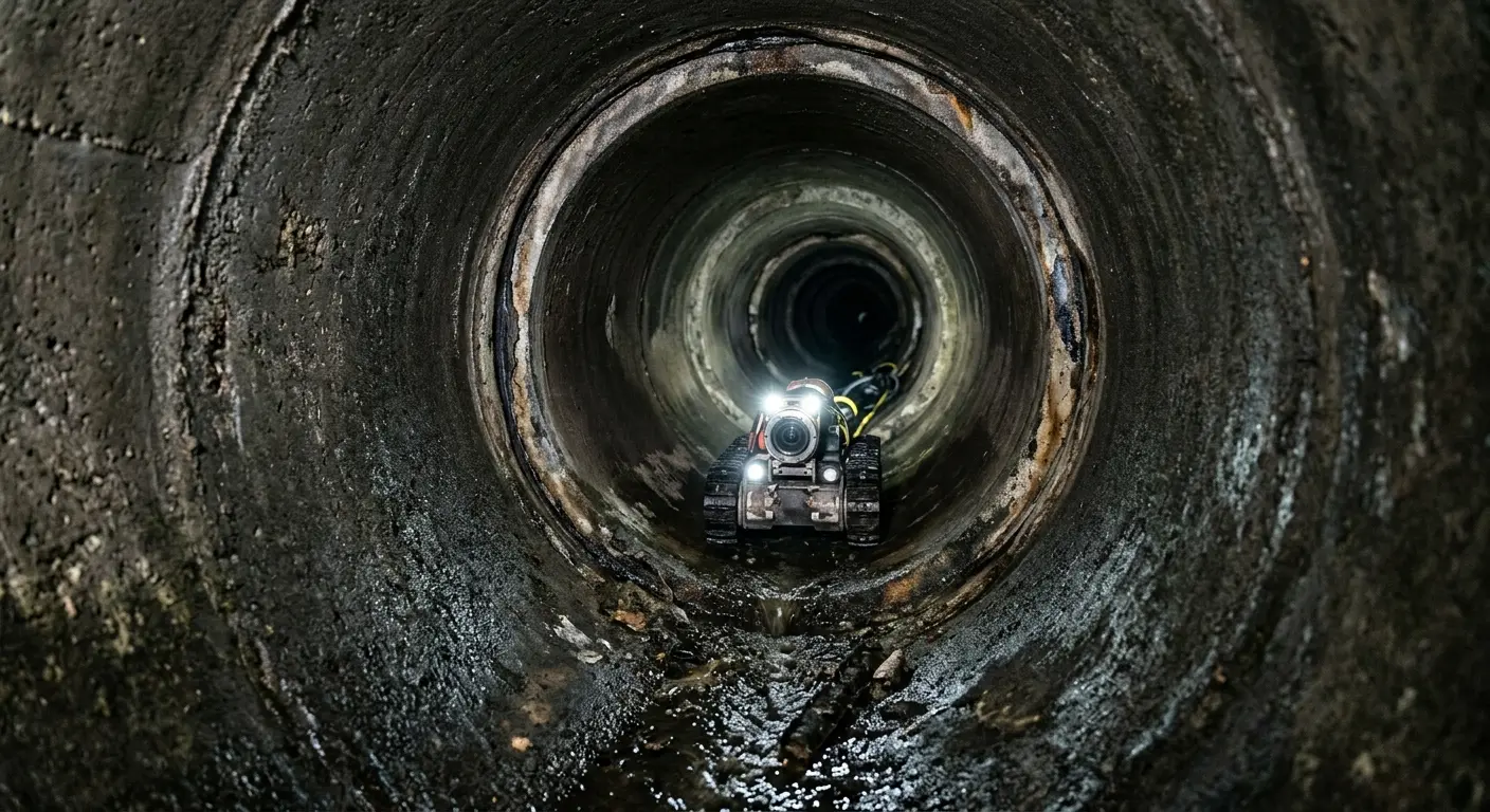 Robotic sewer camera inspecting pipe interior for Drain Snake Service in Taylors